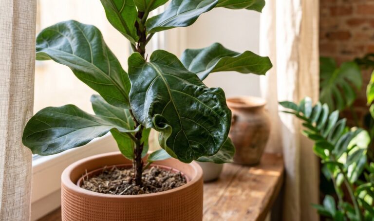 FIcus con foglie arricciate