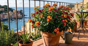 lantana in vaso in balcone