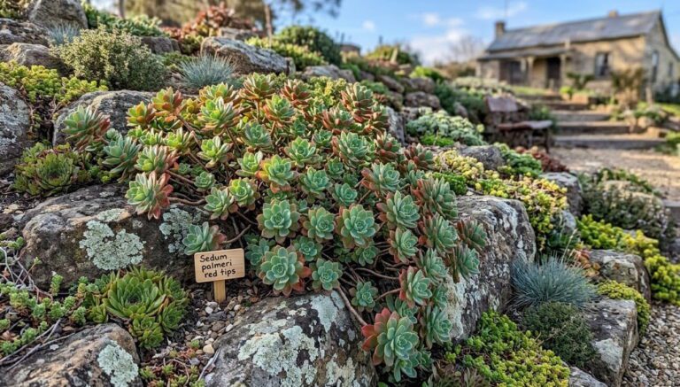 giardino roccioso con sedum palmeri