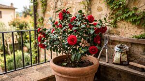 camelia appena potata in vaso