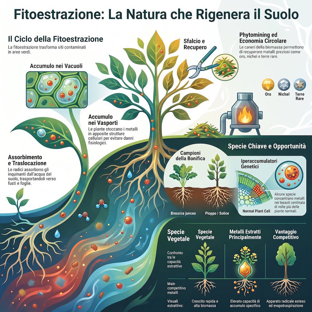 infografica come fitoestrazione rigenera il suolo