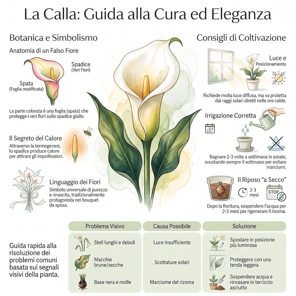 infografica cura calla fiore