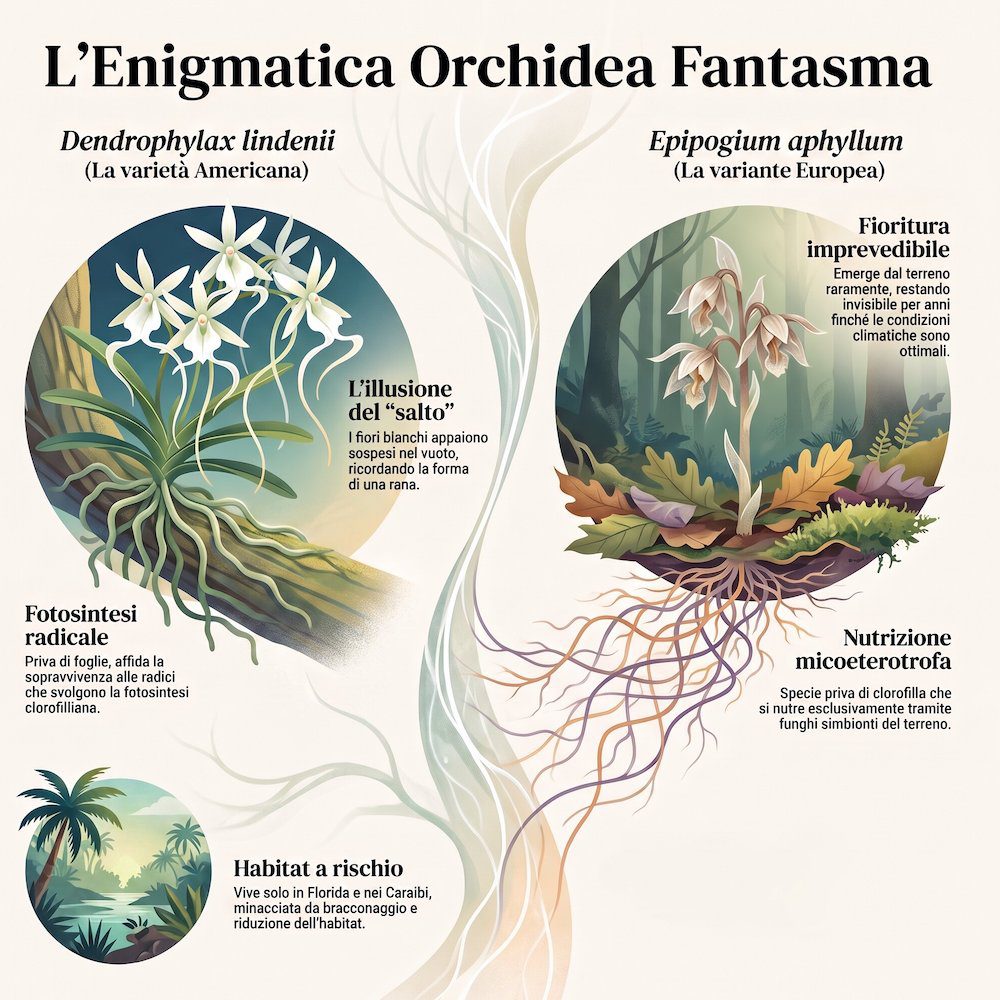 infografica orchidea fantasma differenze America e Italia