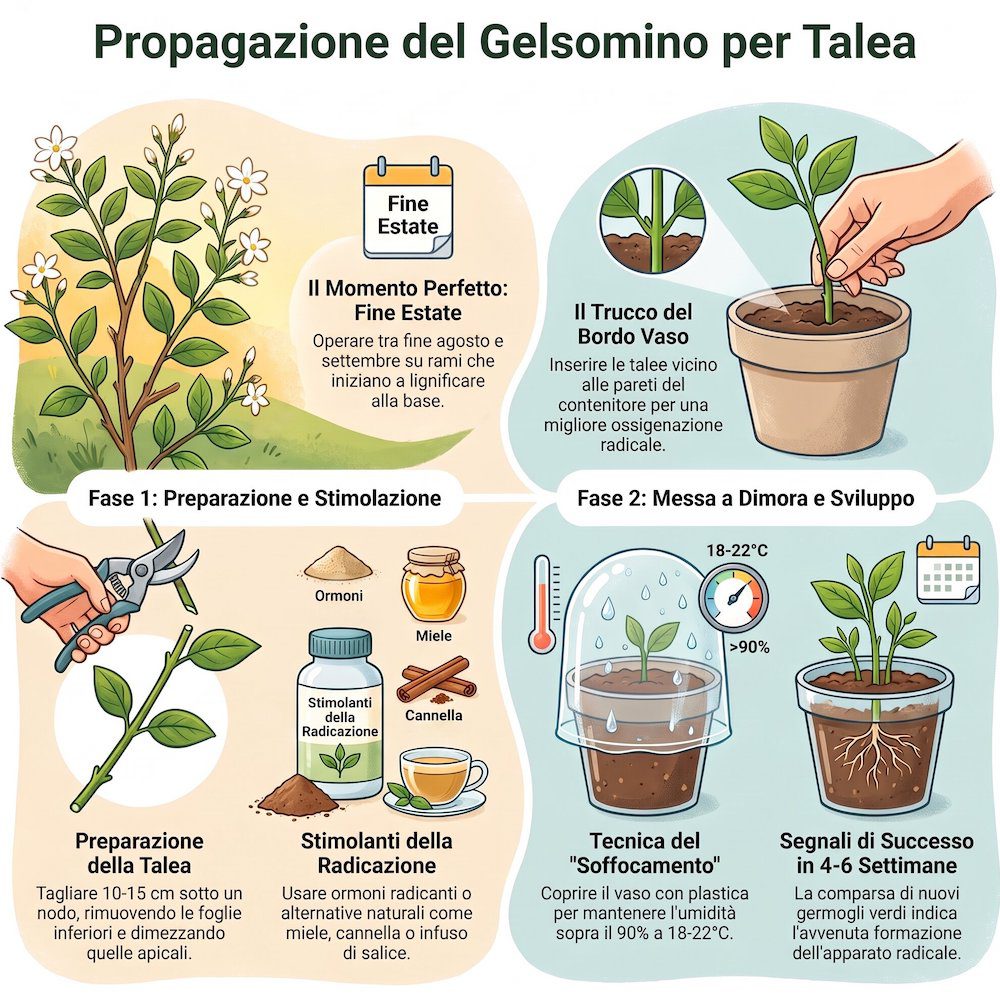 infografica propagazione gelsomino per talea