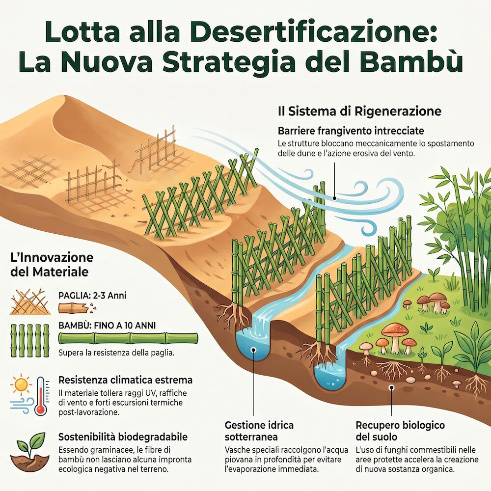 infografica strategia cina bambu contro deserto