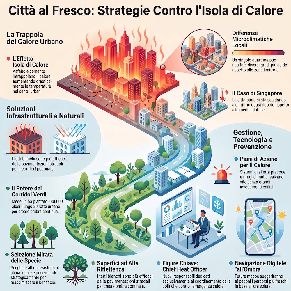 infografica strategia città del mondo contro isole di calore